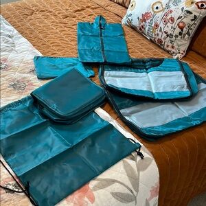 Teal Travel Packing Organizer Set